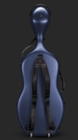 Eastman cello case, ABS plastic, hardshell with wheels, Blue
