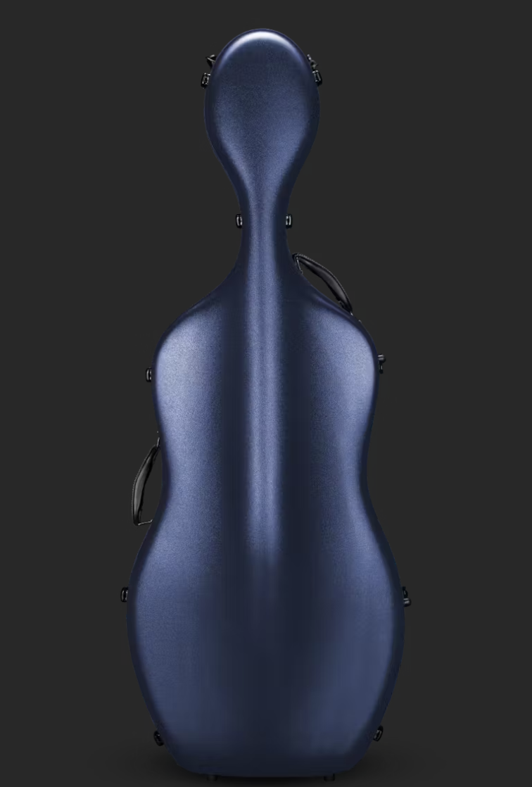 Eastman cello case, ABS plastic, hardshell with wheels, Blue