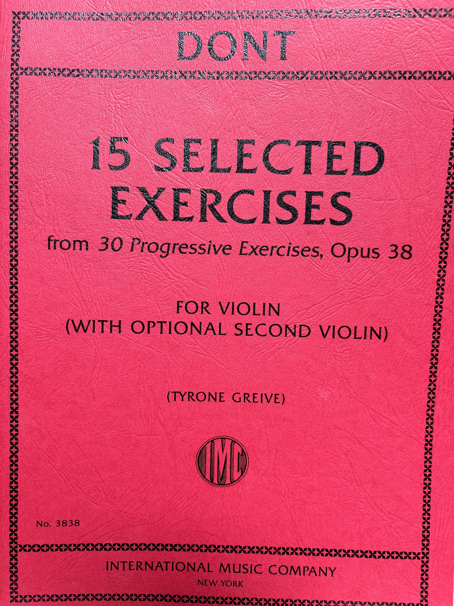 International Music Company Dont (Grieve): 15 Selected Exercises. op 38 (violin) IMC | Metzler Violins