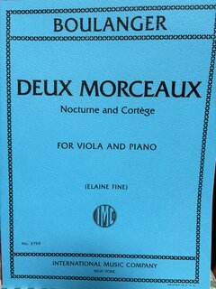 International Music Company Boulanger (Fine): Deux Morceaux: Nocturne and Cortège (viola and piano) IMC | Metzler Violins