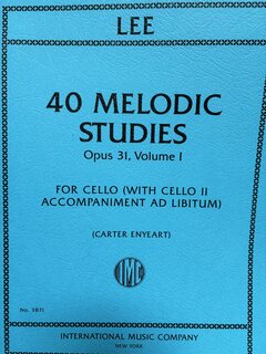 International Music Company Lee (Enyeart): 40 Melodic Studies, Opus 31, Volume I (cello) IMC | Metzler Violins
