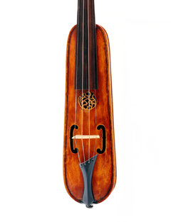 Japanese Isao (Esao) Izutsu pochette (pocket violin) with female head with horns, Tokyo, JAPAN
