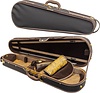 Mika dart-shaped adjustable viola case, black/brown brocade, wood shell
