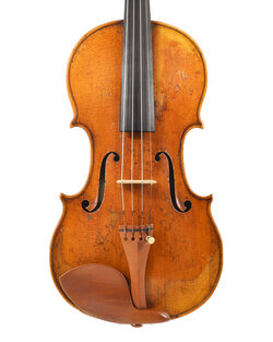 French Francois Caussin violin, labeled "Nicolo Gagliano"