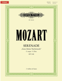 C.F. Peters Mozart: Serenade in C K648 'Ganz kleine Nachtmusik' (string trio) | Metzler Violins