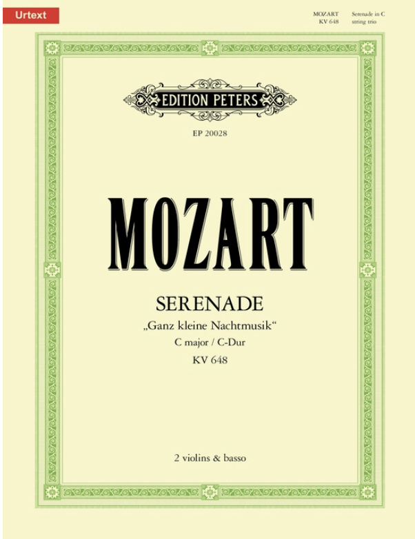 C.F. Peters Mozart: Serenade in C K648 'Ganz kleine Nachtmusik' (string trio) | Metzler Violins
