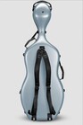 Eastman cello case, ABS plastic, hardshell with wheels, Sky Blue