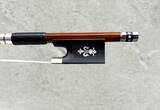 Fleur-de-Lys inlay violin bow, nickel-mounted, brazilwood