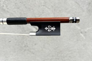 Fleur-de-Lys inlay violin bow, nickel-mounted, brazilwood
