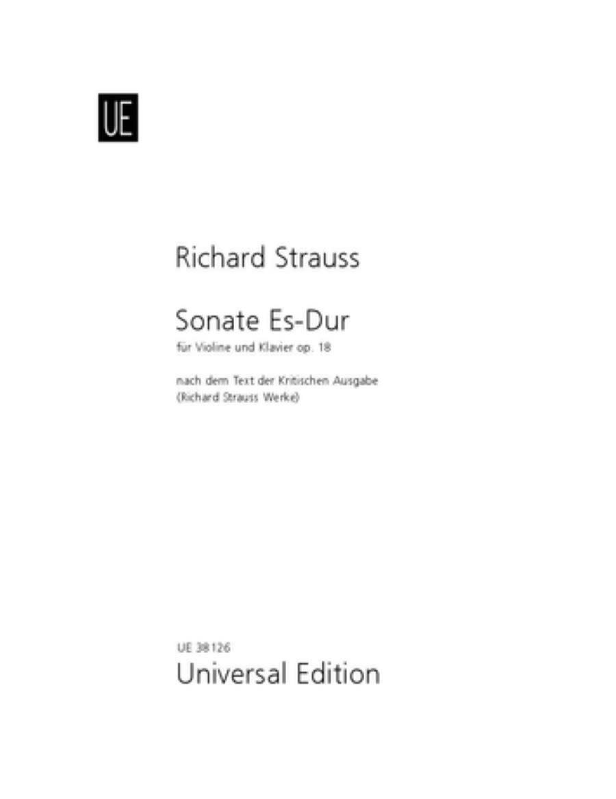 UE Strauss R.: Sonate in Eb major Op. 18 (Violin) | Metzler Violins