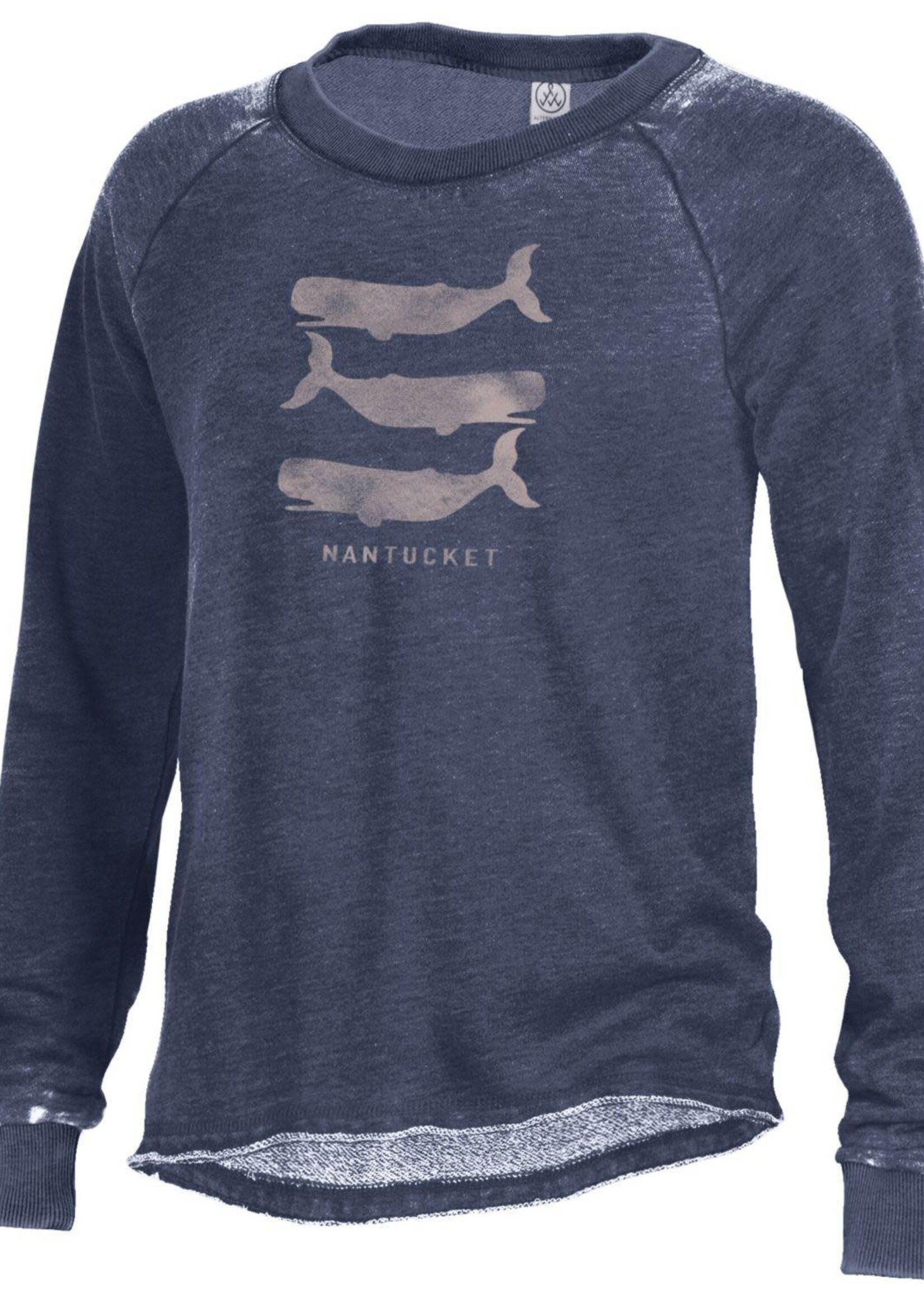 Alternative Apparel Alternative Ladies Crew Neck Stacked Whales