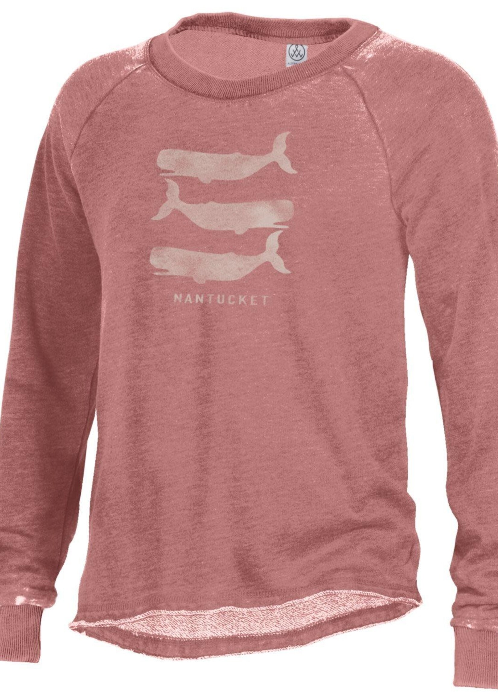 Alternative Apparel Alternative Ladies Crew Neck Stacked Whales