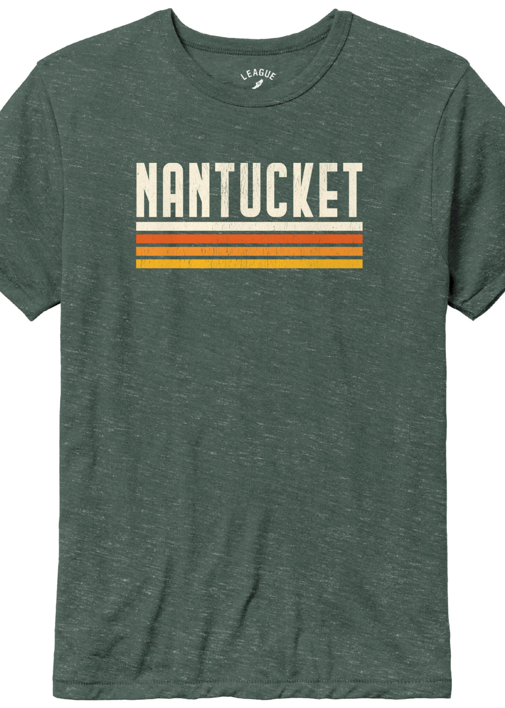 League League Unisex Tee Nantucket over Stripes