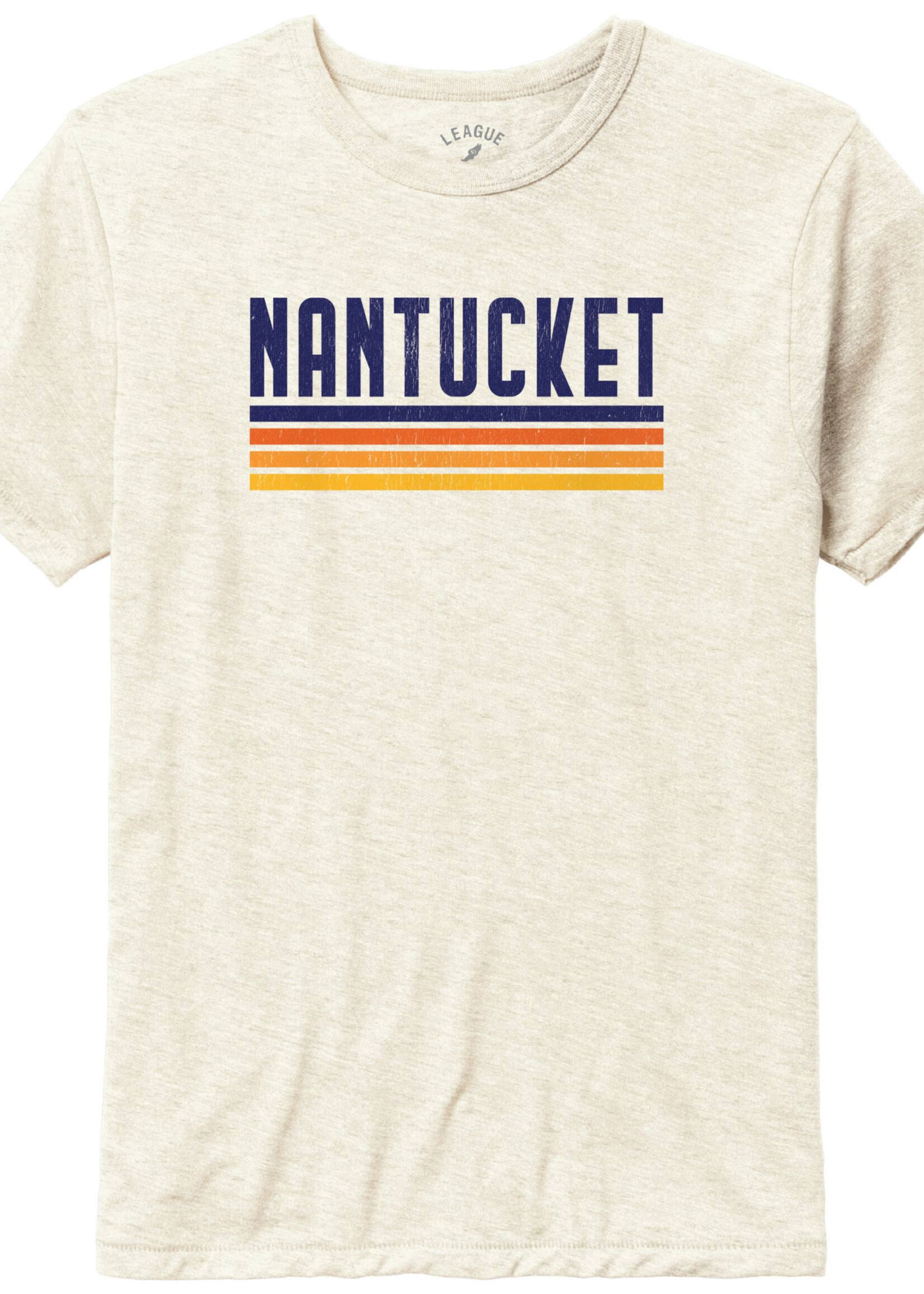 League League Unisex Tee Nantucket over Stripes