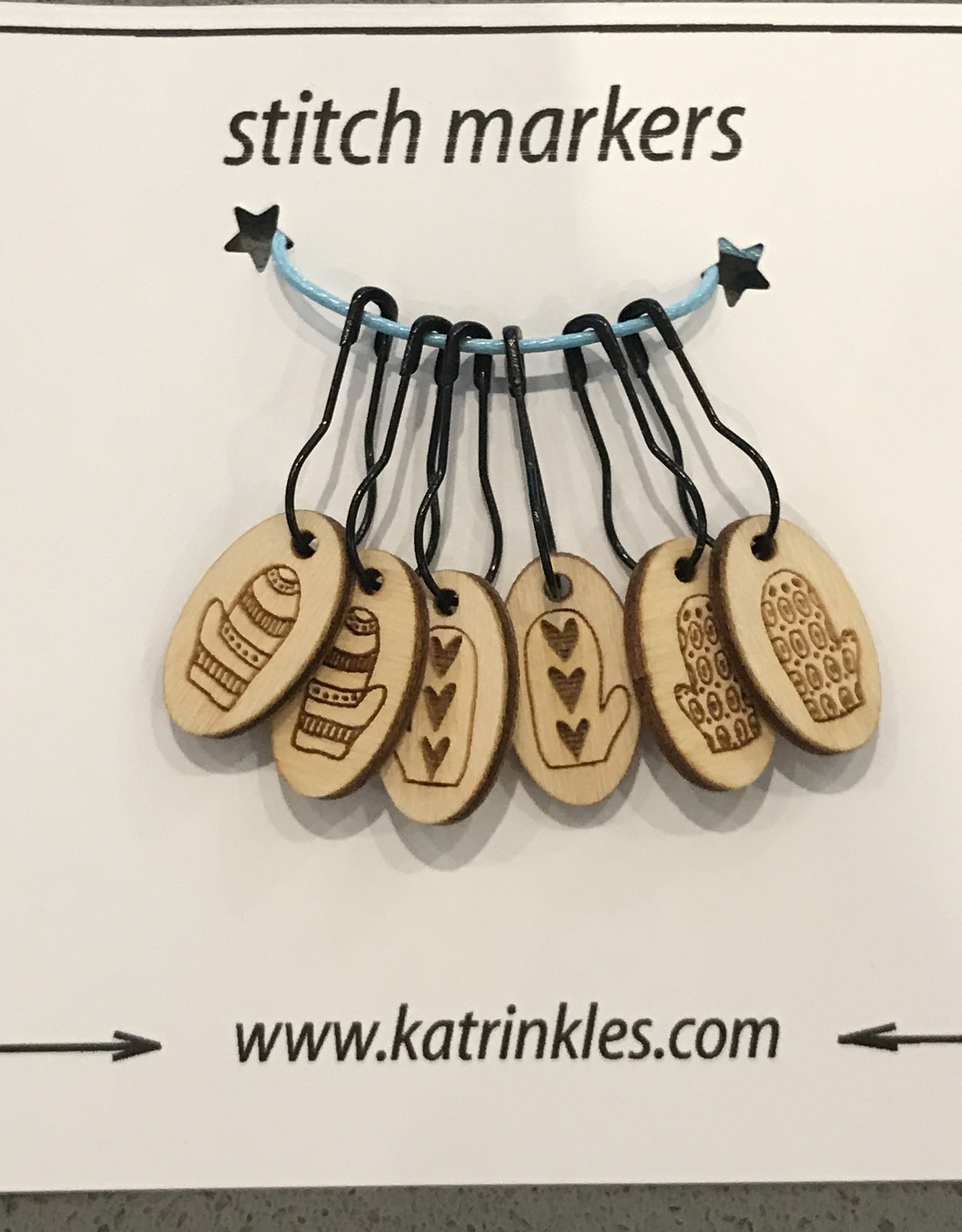 Katrinkles Mitten Stitch Markers on Pins