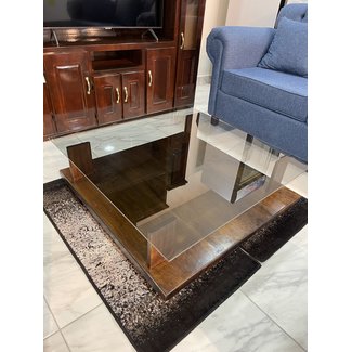 Coffee Table w/ Glass 3X3 JAV3X3CT02