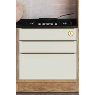 Kitchen Counter 3 Drawers 80cm Herval White PH3041/PH3047 (50124796/50120117)