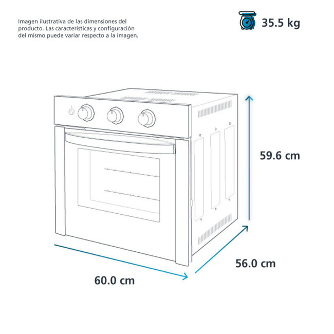 Mabe IO Mabe Wall Oven 60cm, INOX IO6062HGWI0 Gas