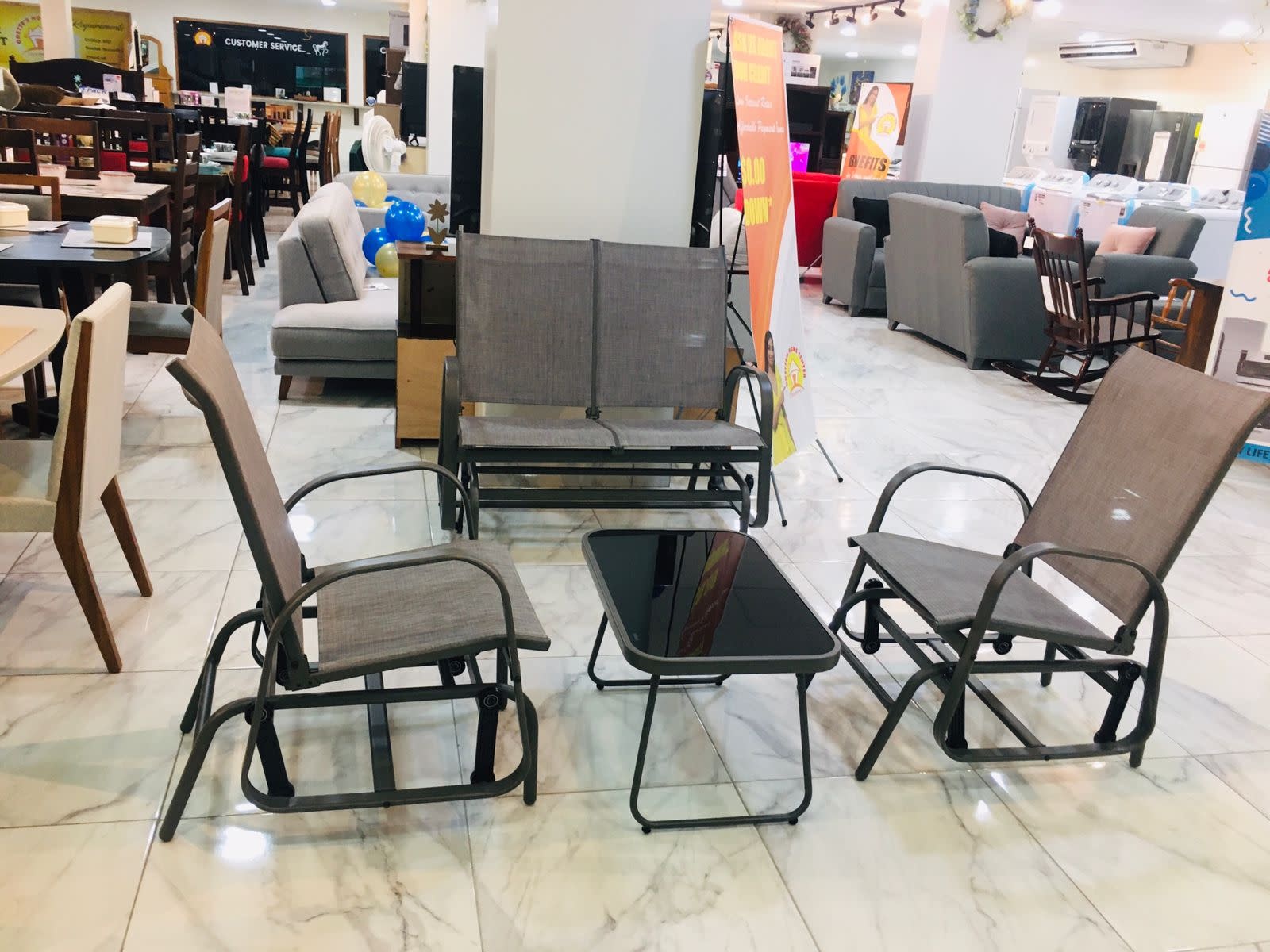 Outdoor Swing Chair 4pc Set 67-3089 - Odette's Home Center