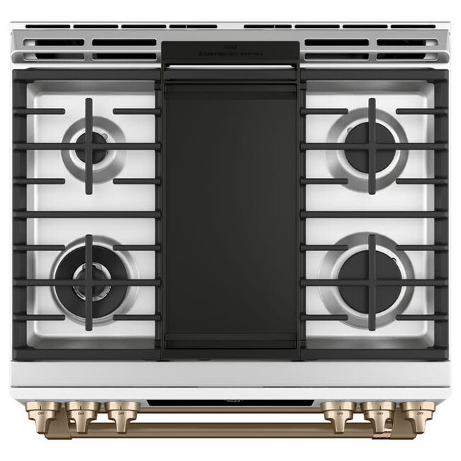 GE Cafe 30"  Slide in, Double Oven Stove White CGS750P4MW2