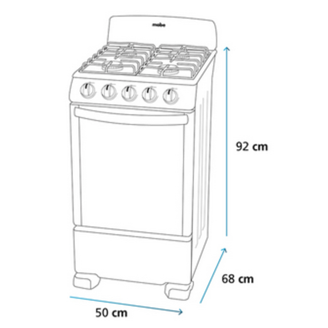 Mabe Mabe Stove 20" w/broiler Black EM5031BAPN1