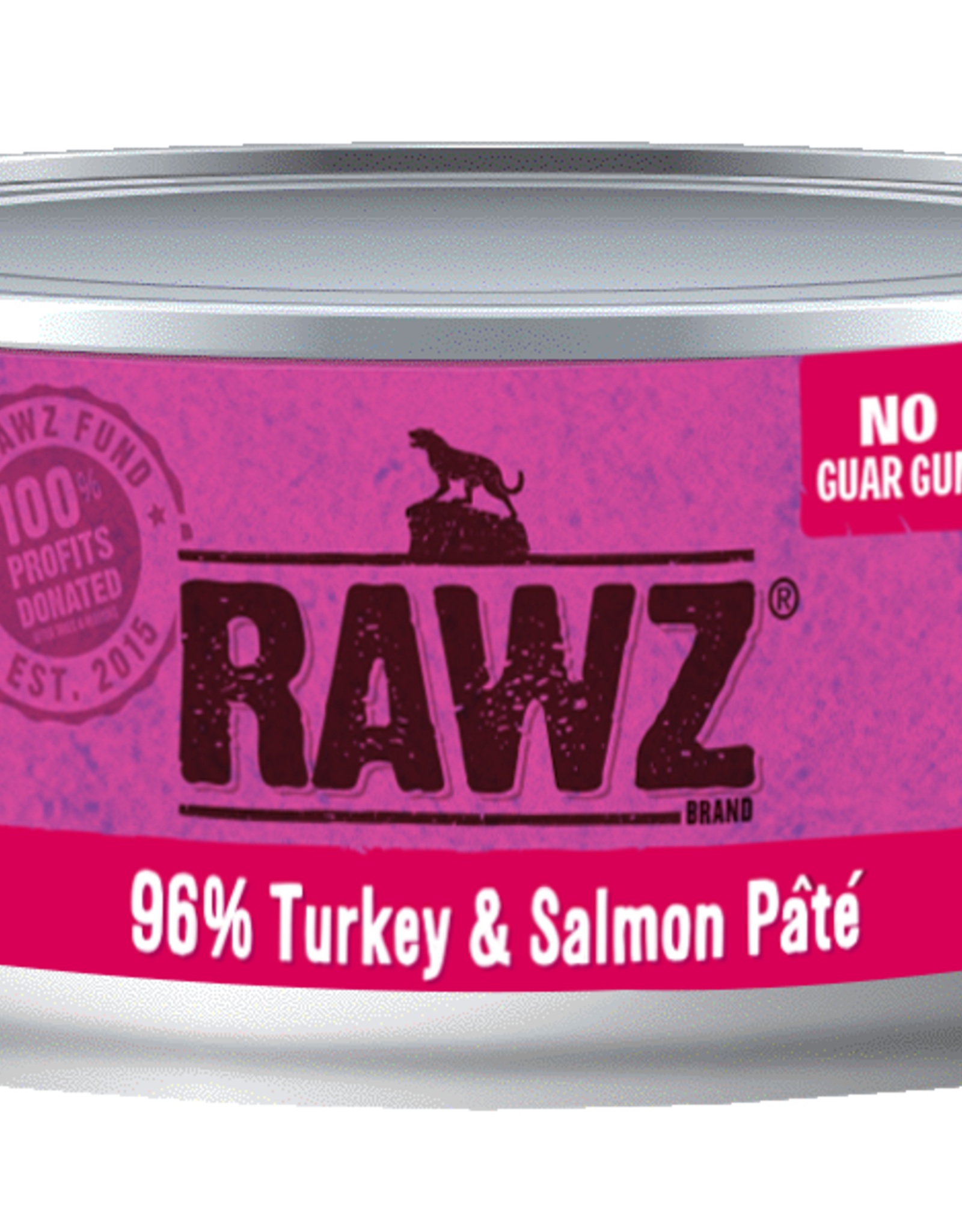 Rawz Rawz Canned Cat Food - 96% Turkey & Salmon Pate 5.5 oz