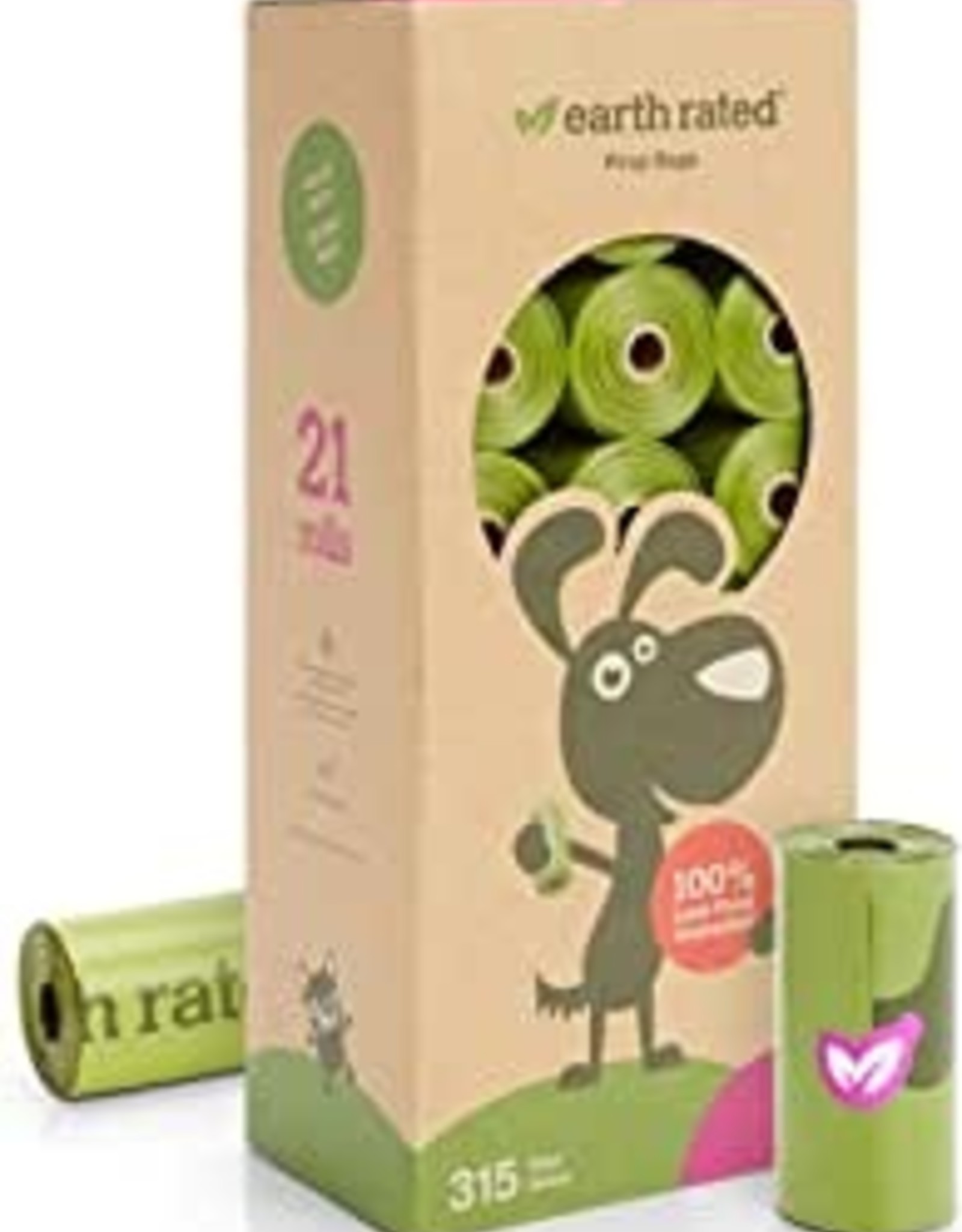 EARTHRATED Eco-Friendly Compostable Bags - Box 21 Rolls -