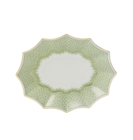 Mottahedeh Mottahedeh Apple Green Lace Medium Fluted Tray