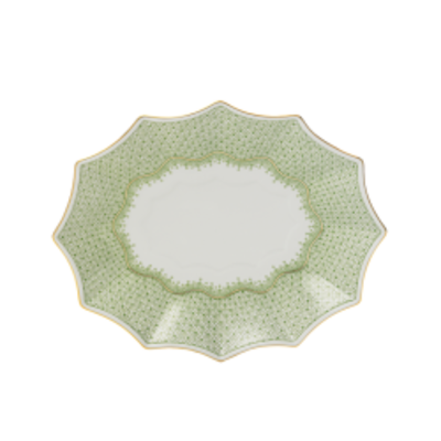 Mottahedeh Mottahedeh Apple Green Lace Medium Fluted Tray