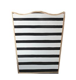 Dana Gibson Dana Gibson Black Penstripe Wastebasket