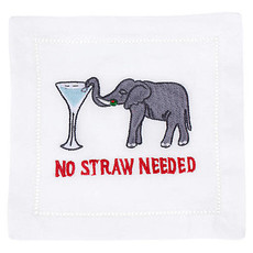 August Morgan August Morgan S/4 Cocktail Napkins -No Straw Needed