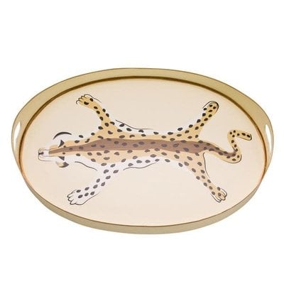 Dana Gibson Dana Gibson 20" Oval Cheetah Tray- Cream