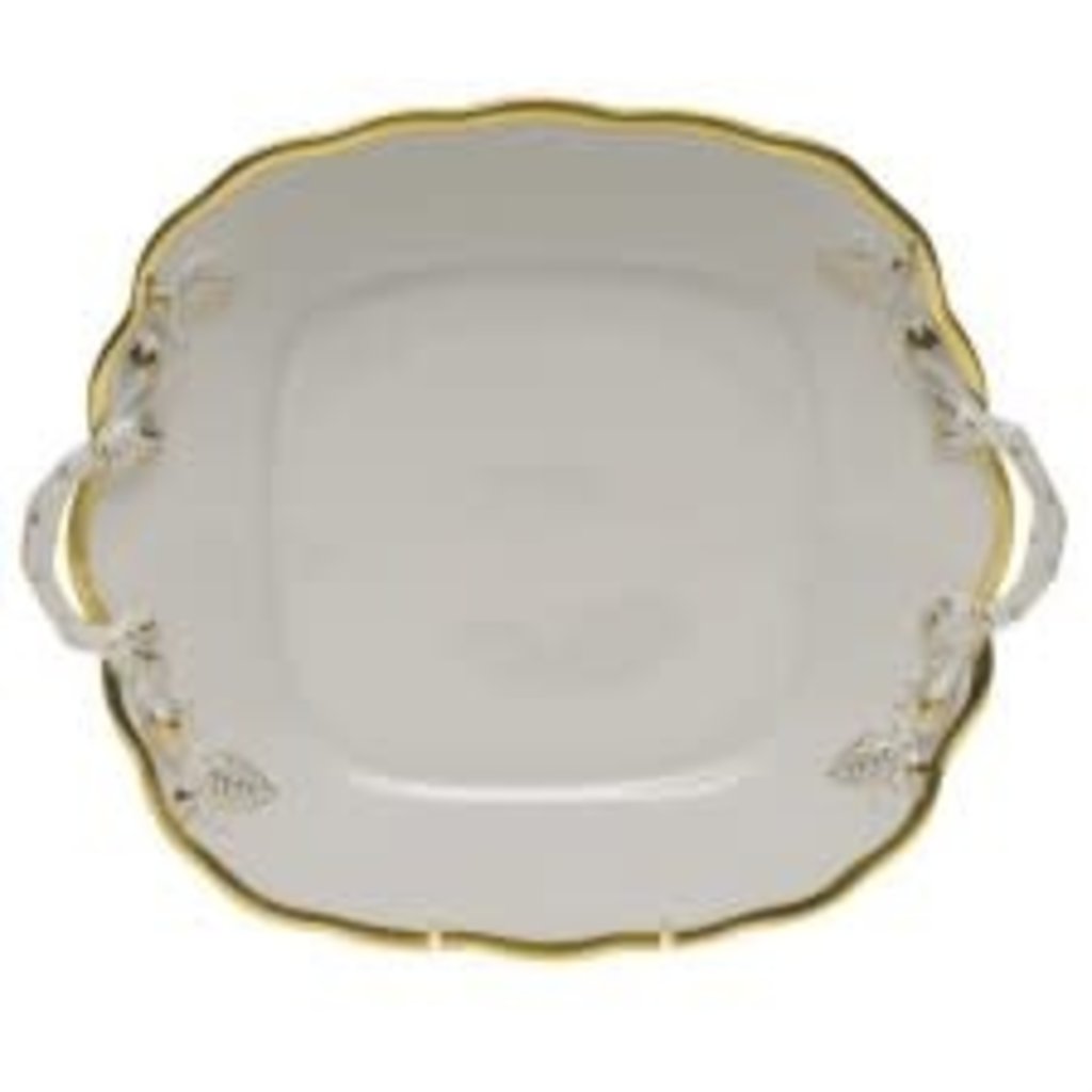 Herend HEREND GWENDOLYN SQUARE CAKE PLATE W/ HANDLE