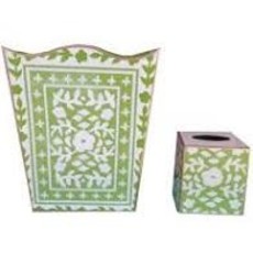 Dana Gibson Dana Gibson Mosiac Green Wastebasket