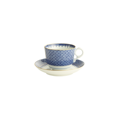 Mottahedeh Mottahedeh Blue Lace Tea Cup & Saucer