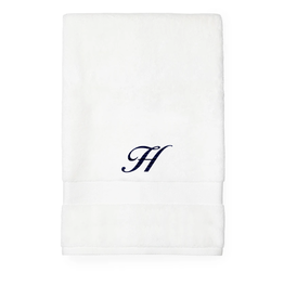 Sferra Sferra Bello Hand Towel White w/ Single Initial Navy Monogram