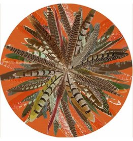 Nicolette Mayer Nicolette Mayer Placemat - Pheasant Feathers Orange 16" Round Pebble