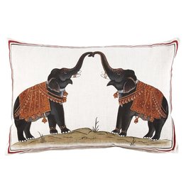 John Robshaw Textiles John Robshaw Two Elephants Decorative Boudoir Pillow - Insert Not Included