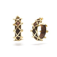 Capucine De Wulf Capucine de Wulf Earth Goddess Teak Hoop Earrings