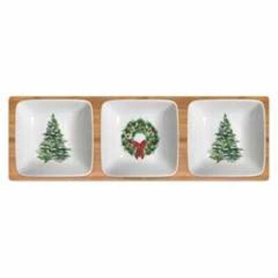Paperproducts Design PPD Winter Tree & Wreath Dipping Dish Set