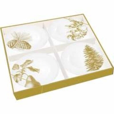 Paperproducts Design PPD APPETIZER PLATES S/4- HOLIDAY BOTANICALS