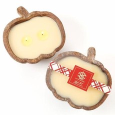 Lux Fragrances Lux Fragrances Apple Jack 2 Wick Candle in a Wooden Pumpkin Bowl