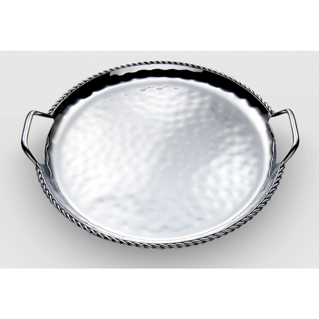 Mary Jurek Mary Jurek Paloma Round Tray w/ Braided Wire and Handles 16 1/2"