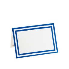 Caspari Caspari Place Cards - Stripe Border Blue Foil
