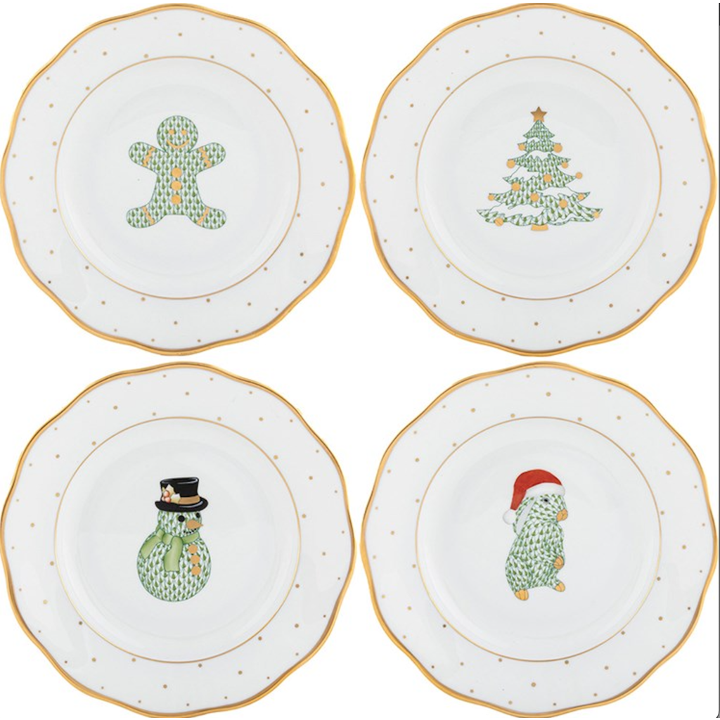 Herend Herend Christmas Dessert Plates