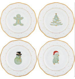 Herend Herend Christmas Dessert Plates