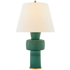 Visual Comfort Visual Comfort Spitzmiller Eerdmans Medium Table Lamp in celtic green with shade