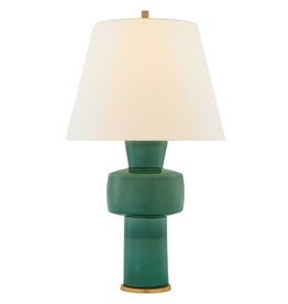 Visual Comfort Visual Comfort Spitzmiller Eerdmans Medium Table Lamp in celtic green with shade