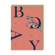 Ohh Deer Ohh Deer Happy Birthday Zebra Greeting Card