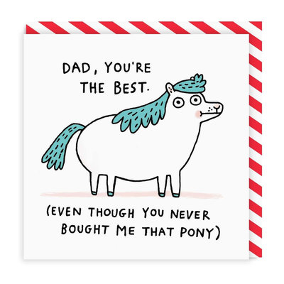 Ohh Deer Ohh Deer Dad Pony Square Greeting Card